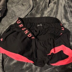 Under Armour Black Athletic Shorts with Pink Trim